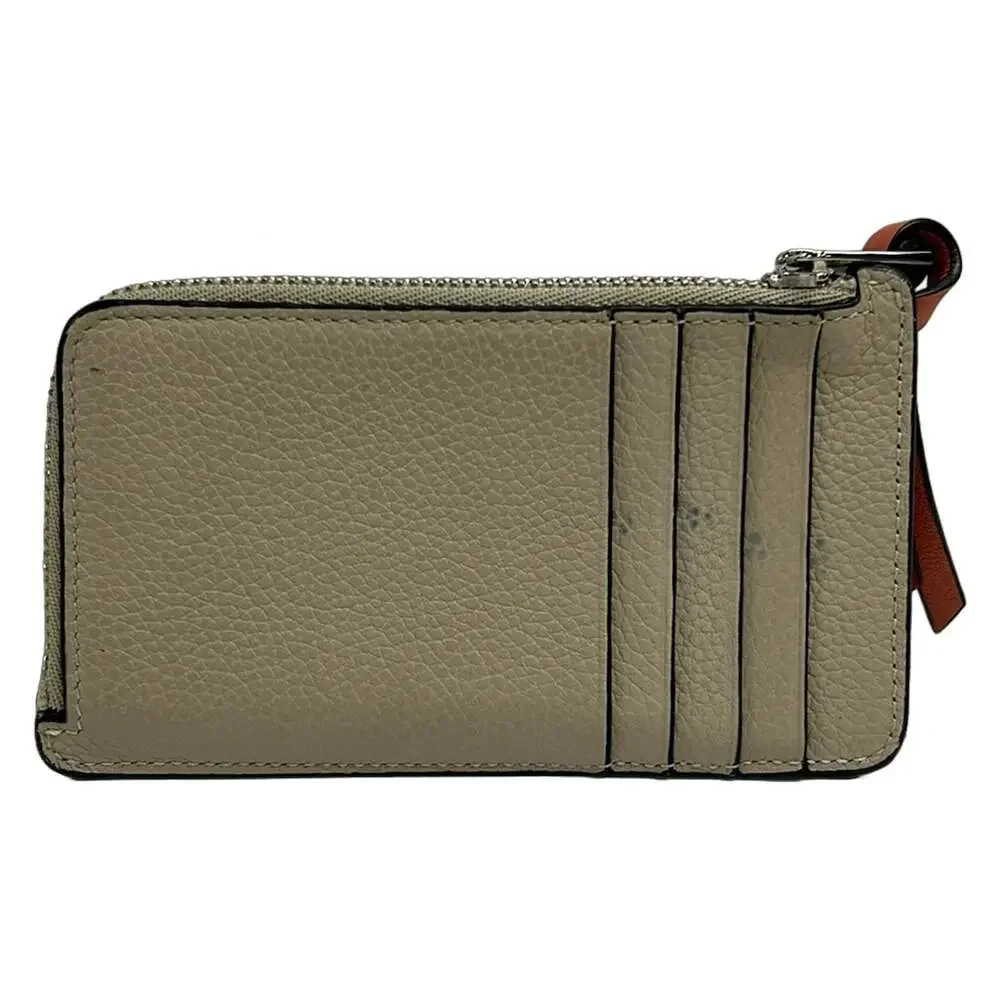 Loewe Coin Card Holder Coin Case Gray Light Brown Pink